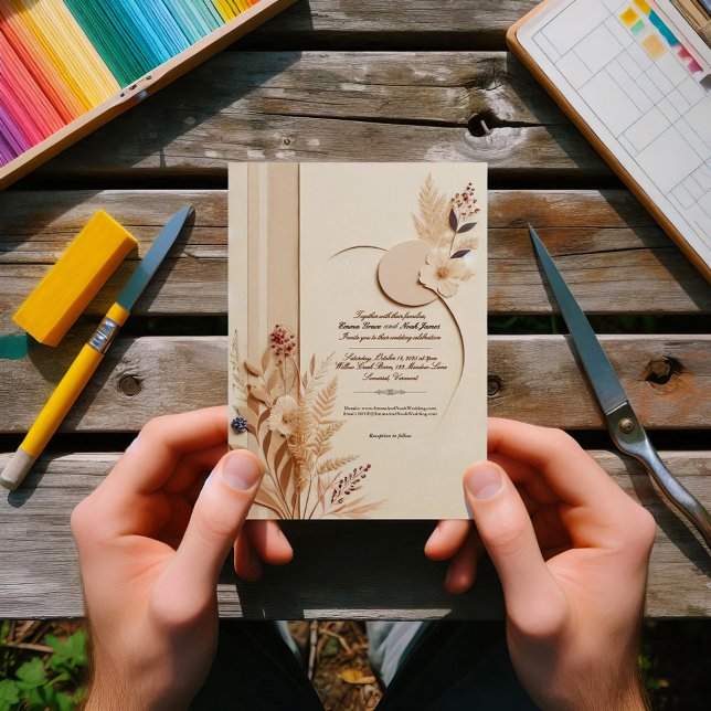 Convite para Casamento Botânico Russo Elegante (Criador carregado)