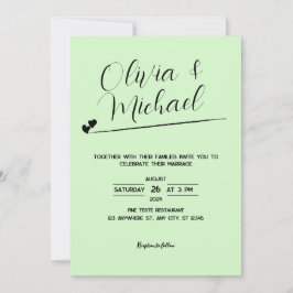 Convite para Casamento Botânico Verde Pastel