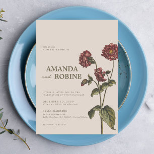 Convite Para Casamento Botânico Vintage