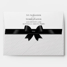 Convite para Casamento Branco de Arco Preto e Stri