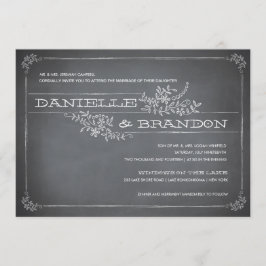 Convite para Casamento Branco de Chalkboard Stenci