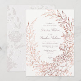 Convite para Casamento Branco de Flower Romântica