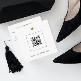 Convite para Casamento Branco do Código QR Minimal