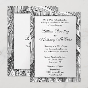 Convite para Casamento Branco e Negro Calamity