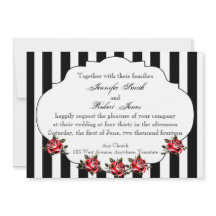 Convite para Casamento Branco e Rosa vermelha Pret