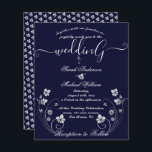 Convite para Casamento Branco Floral de Orçamento<br><div class="desc">Convocação de Casamento Branco Floral de Orçamento Moderno Chic. Simples e moderno para ser completado com seus detalhes de forma fácil e rápida. Verifique meu compro para ver a suíte inteira para este design.</div>