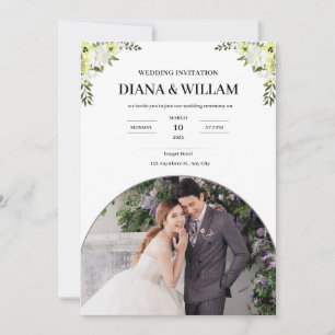 Convite para Casamento Branco Moderno
