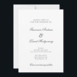 Convite para casamento branco moderno elegante<br><div class="desc">Um convite de casamento elegante moderno com na moda.</div>