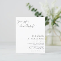 Convite para Casamento Branco Negro Minimalista de