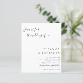 Convite para Casamento Branco Negro Minimalista de