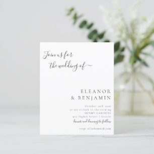 Convite para Casamento Branco Negro Minimalista de