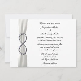 Convite para Casamento Branco Silver Infinity