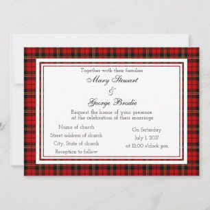 Convite para Casamento Brodie Red Scottish