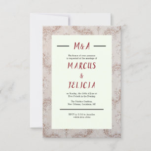 Convite para Casamento Brown Retro