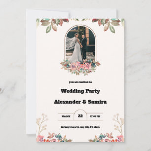 Convite para Casamento Brown Watercolor
