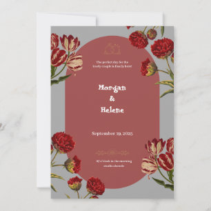 Convite para Casamento Burgundy