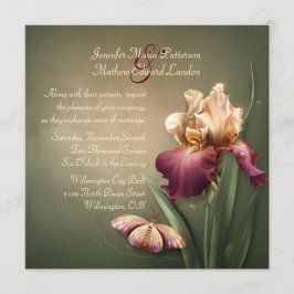 Convite para Casamento Burgundy e Cream Iris