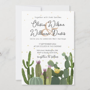 Convite para Casamento Cactus Greenery