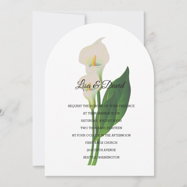Convite para casamento - Cala Lily (Frente)