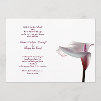 Convite para Casamento Calla Lily