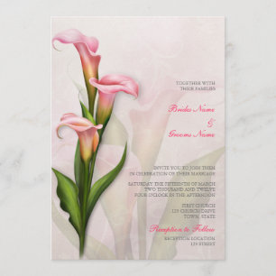 Convite para Casamento Calla Lily Pink