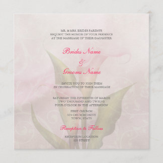 Convite para Casamento Calla Lily Pink 2