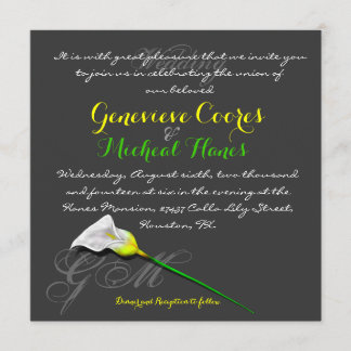 Convite Para Casamento Calla Lily (Vers.3)