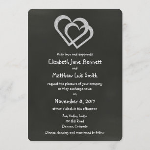 Convite para Casamento Cardíaco Chalkboard