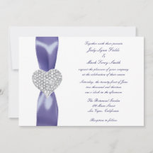 Convite para Casamento Cardíaco com Diamante Azul