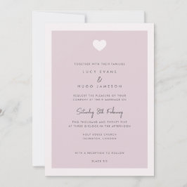 Convite para Casamento Cardíaco de Amor Rosa Moder