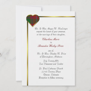 Convite para Casamento Cardíaco de Xadrez MacIntyr