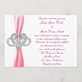 Convite para Casamento Cardíaco Infinito Rosa