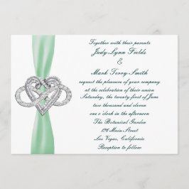 Convite para Casamento Cardíaco Infinito Verde