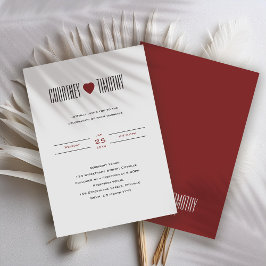 Convite para Casamento Cardíaco Minimalista