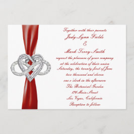 Convite para Casamento Cardíaco Red Infinity