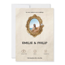 Convite para Casamento Castanho Moderno