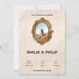 Convite para Casamento Castanho Moderno