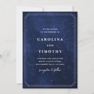 Convite para Casamento Celestial Night Sky Waterco