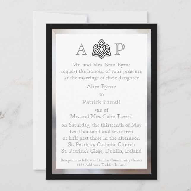 Convite para Casamento Celta Moderno (Frente)