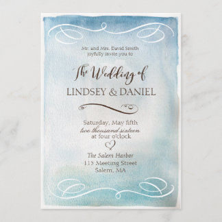 Convite para Casamento Céu ou Mar Azul