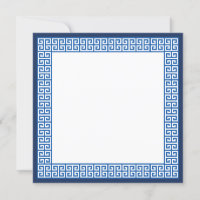 Convite para Casamento Chave Grego Azul do Mediter