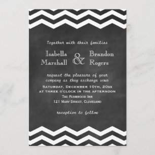 Convite para Casamento Chevron Chalkboard