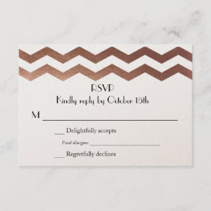 Convite para Casamento Chevron Dourado BilíngueRSV