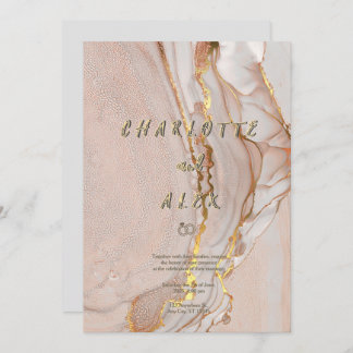 Convite para Casamento Chic com Tinta Álcool