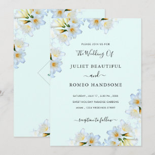 Convite para Casamento Chic das Flores Brancas