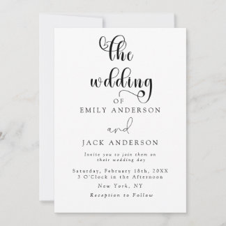 Convite para Casamento Chic de Elegância Moderna B