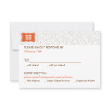 Convite para Casamento Chinês de Felicidade Dupla