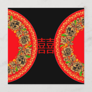 Convite para Casamento Chinês para a Felicidade Ve