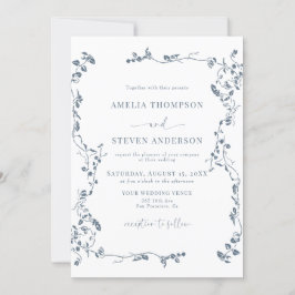 Convite para Casamento Clássico de Folha Floral El