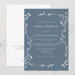 Convite para Casamento Clássico de Folha Floral El